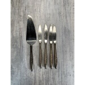 1847 Rogers Bros/IS Esperanto Silver Plate Silverware Pie Server And Knives